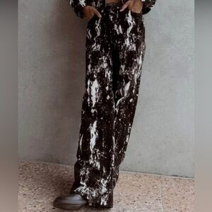 Zara High Rise Animal Print Jeans